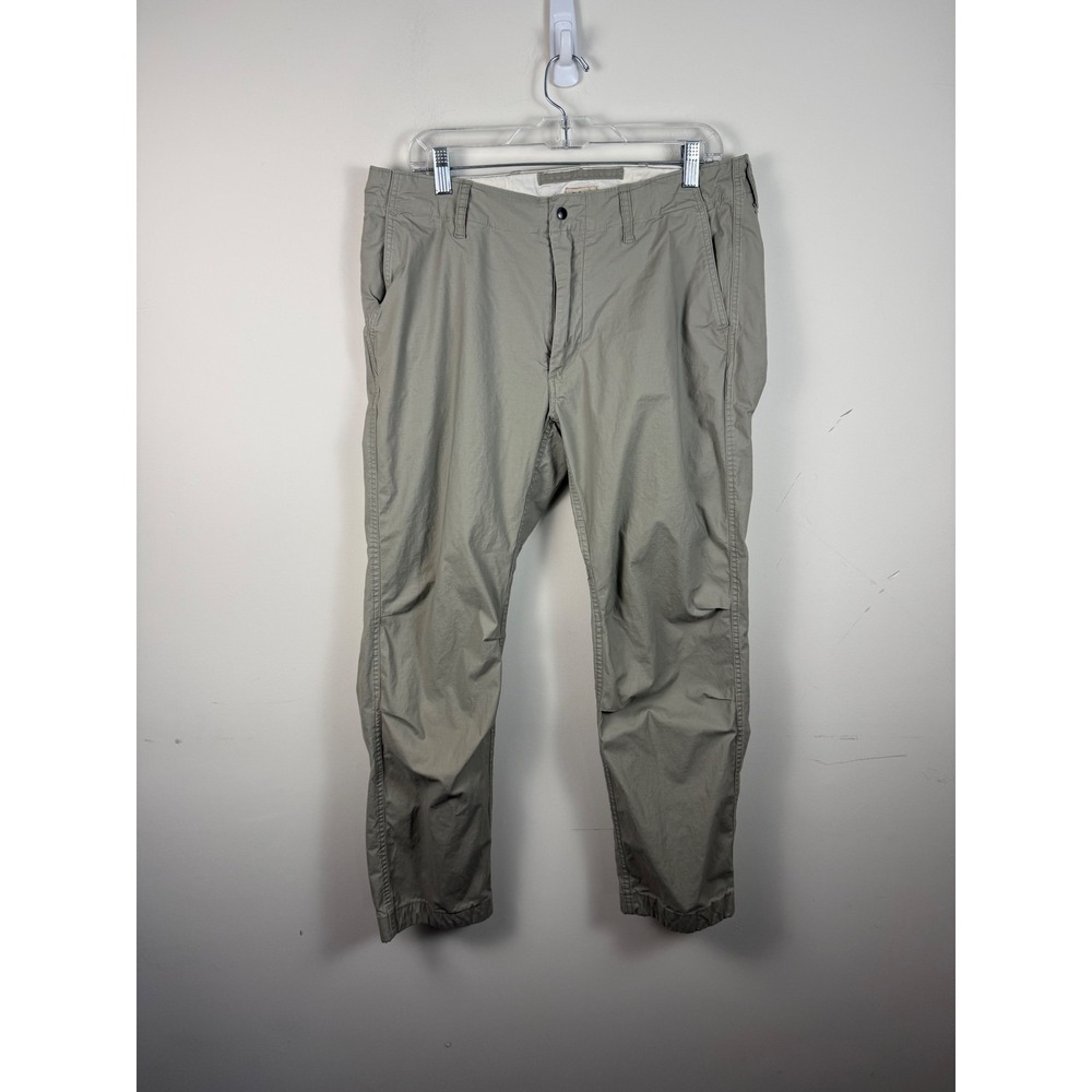 Relwen Flyweight Chino Pants Mens 34 Stone Khaki Cotton Spandex Tapered Leg
